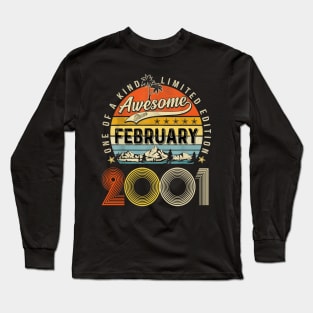 Awesome Since February 2001 Vintage 22nd Birthday Long Sleeve T-Shirt